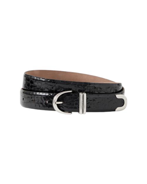 Bambi Croc-Effect Leather Belt