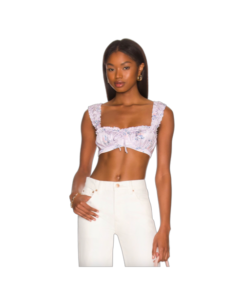 ruched white crop top