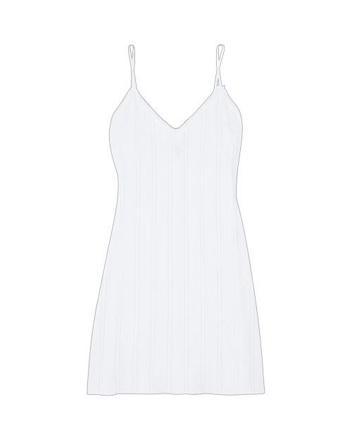 Lace-trimmed pointelle-knit organic cotton slip dress