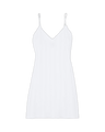 Lace-trimmed pointelle-knit organic cotton slip dress