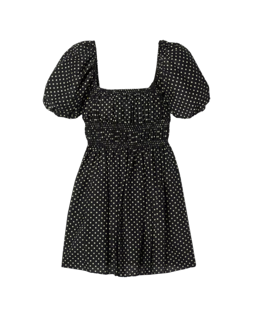 Polka-dot organic cotton and silk-blend voile mini dress
