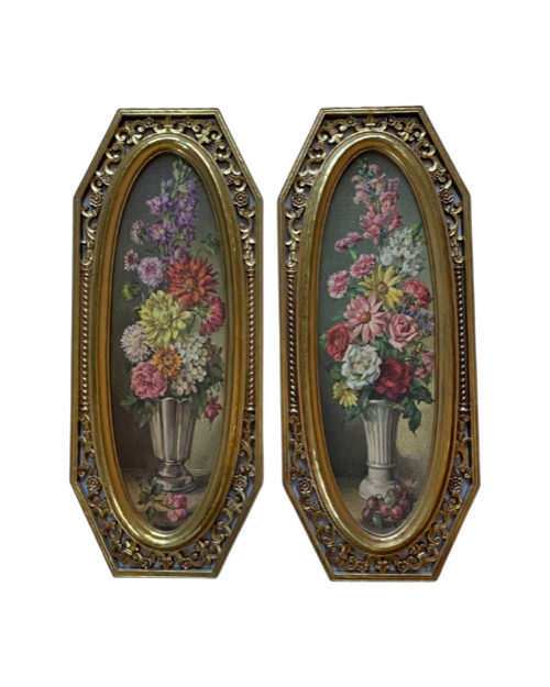 Framed floral vase painting prints