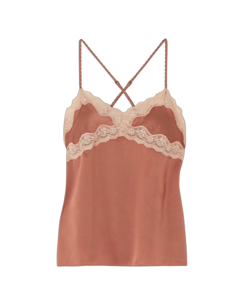 Lace-trimmed Satin Camisole