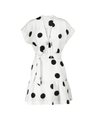 Bonita polka-dot linen minidress