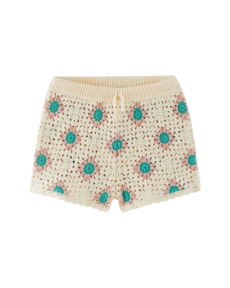 Floral Crochet Knit Shorts