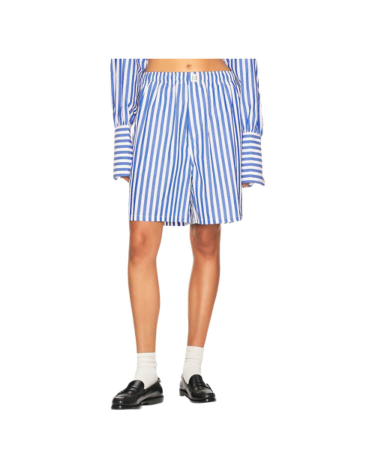 Cotton Poplin Stripe Pajama Short