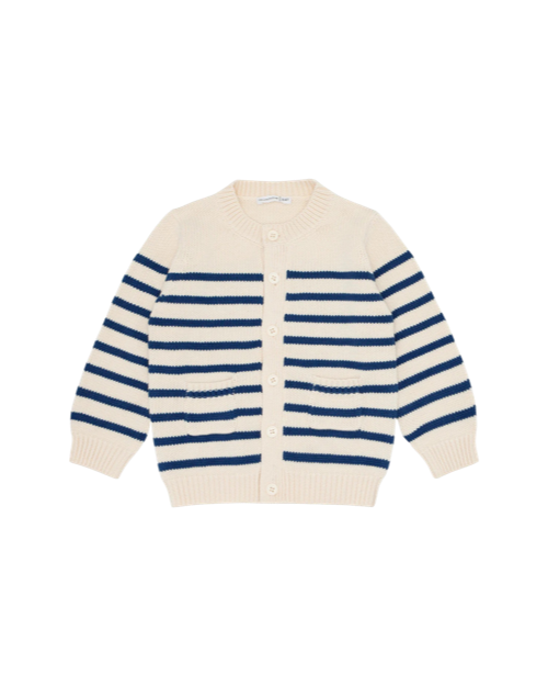 breton stripe knit cardigan