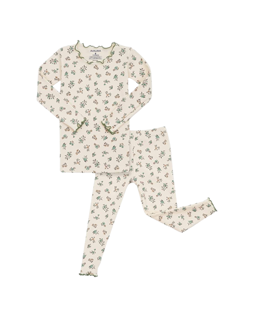 Toddler Mint Flower Pajamas